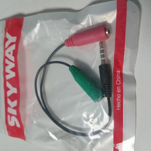 Cable Adaptador Splitter Audio Micrófono Auricular 3.5mm Skyway