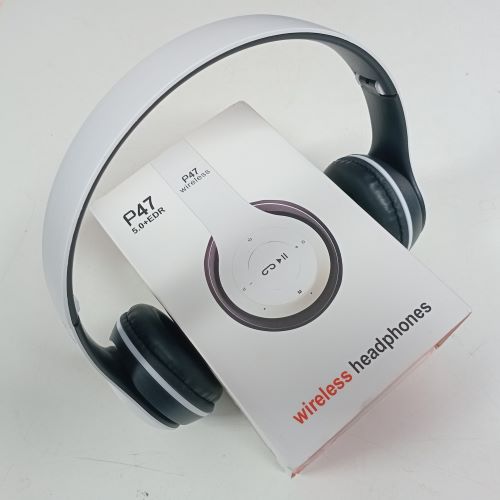 Auriculares Inalámbricos Wireless Bluetooth Modelo P47 Recargables Blanco